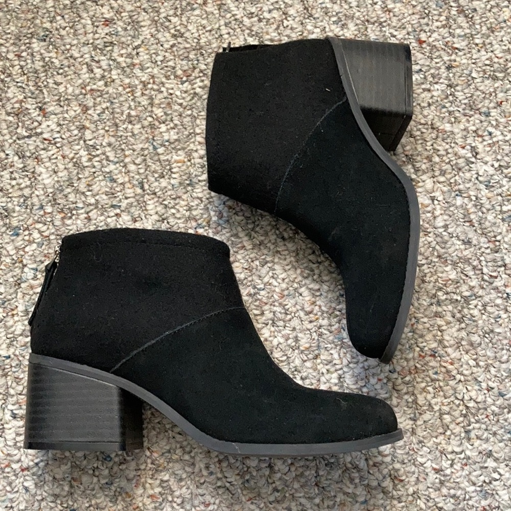 TOMS suede booties. Worn once size 6.5